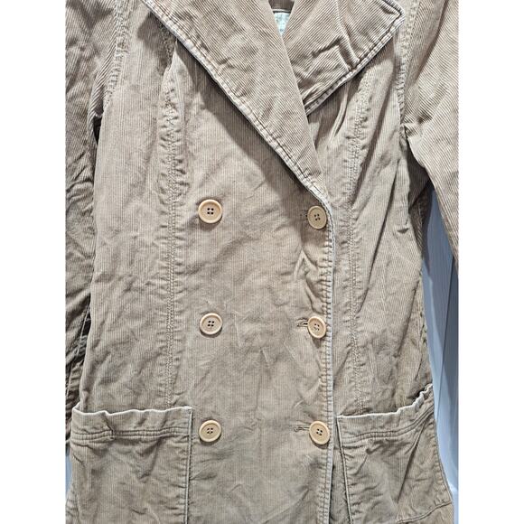 Vintage Abercrombie & Fitch Corduroy Tan Double Breasted Jacket Coat Size XS - Picture 3 of 9